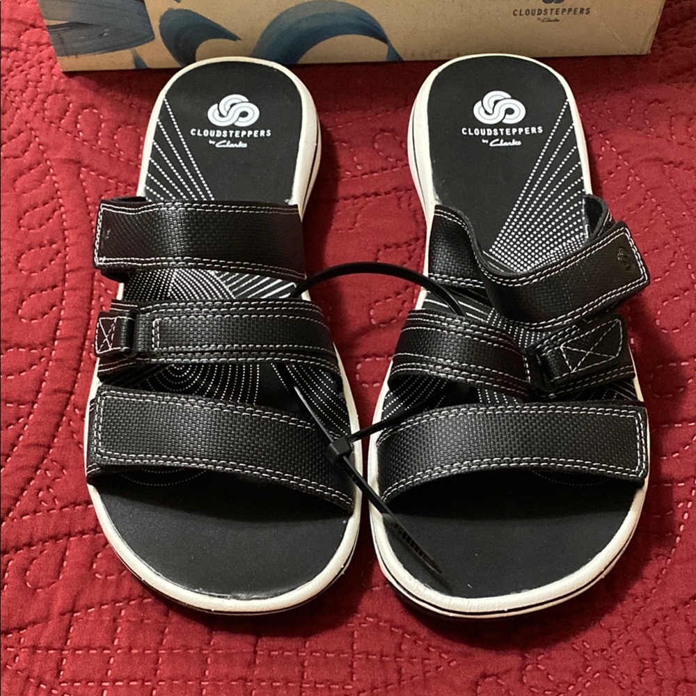 Clarks Black and White Sandals